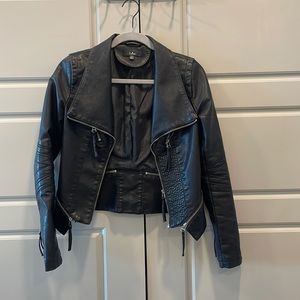 Lulu’s black faux leather jacket, size XS